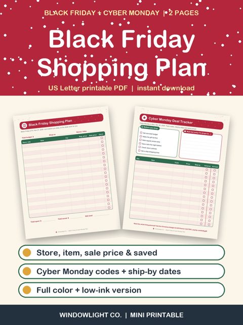 Black Friday & Cyber Monday Shopping Plan cover