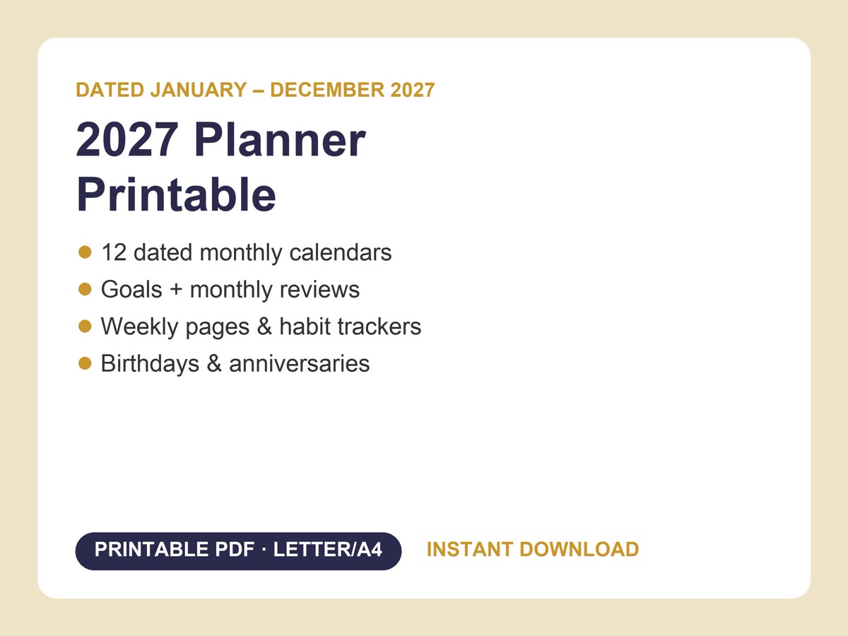 2027 Planner printable