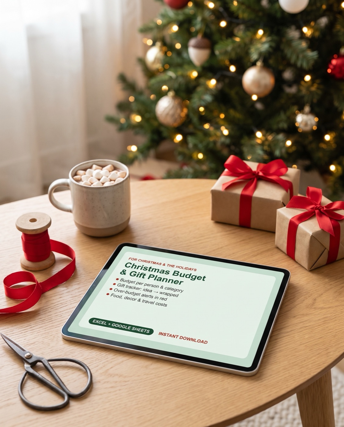 Holiday planners laid out on a cozy table