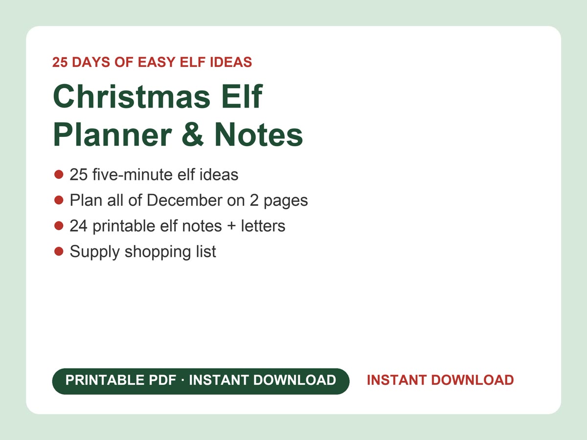 Christmas Elf Planner and printable notes